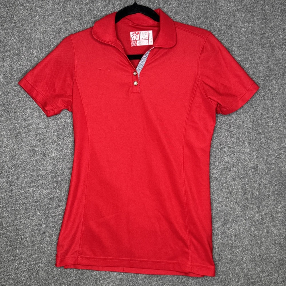 Chick-fil-A Team Style Polo Shirt Womens S Red Oobe Employee Uniform Workwear